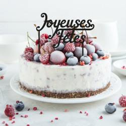 Déco pour gâteau cake topper Joyeuses fêtes noir