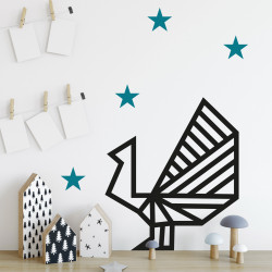 Idée déco chambre enfant stickers autocollant étoile bleu electrique