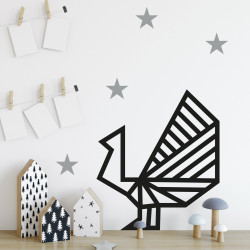 Idée déco chambre enfant stickers autocollant étoile bleu argent