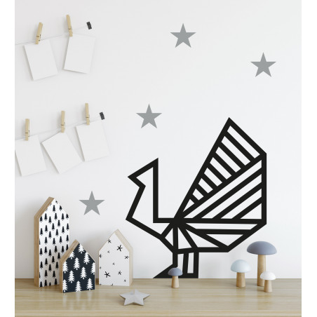 Idée déco chambre enfant stickers autocollant étoile bleu argent