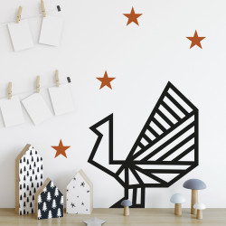 Idée déco chambre enfant stickers autocollant étoile bleu cuivre