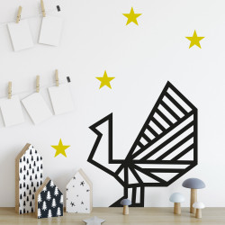 Idée déco chambre enfant stickers autocollant étoile bleu jaune