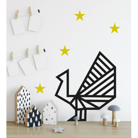 Idée déco chambre enfant stickers autocollant étoile bleu jaune