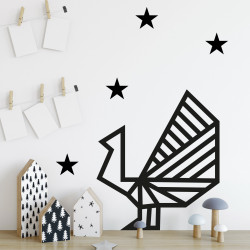 Idée déco chambre enfant stickers autocollant étoile bleu noir