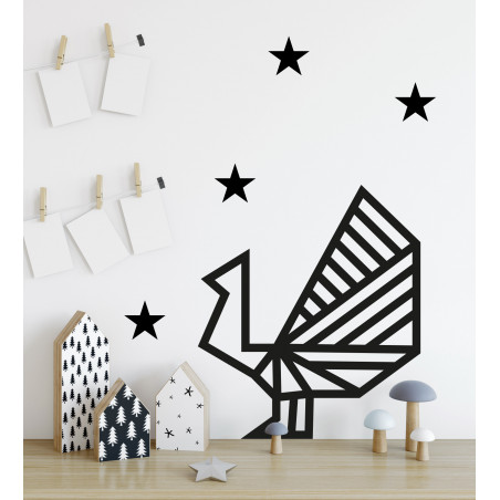 Idée déco chambre enfant stickers autocollant étoile bleu noir