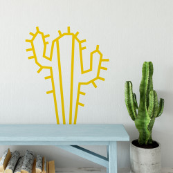 Deco DIY murale en masking tape cactus jaune maison salon