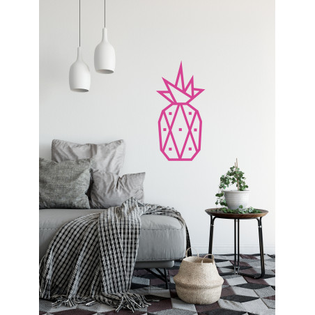 decoration murale diy masking tape ananas rose