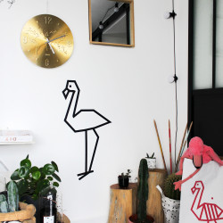 decoration mur tuto maison masking tape flamant rose noir