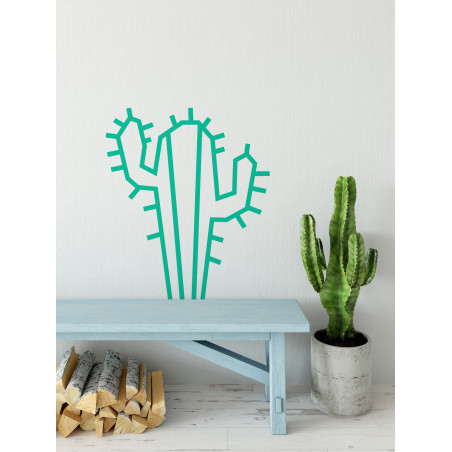 Deco DIY murale en masking tape cactus menthe maison salon