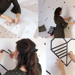 Tuto DIY masking tape decoration murale cœur