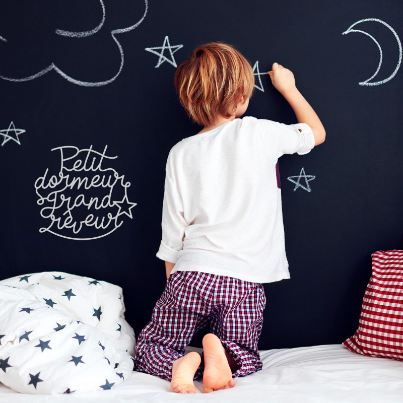 Déco mur lettrage chambre enfant petit dormeur grand rêveur plexi blanc