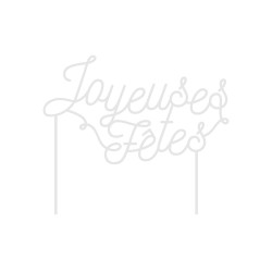 Cake topper déco gâteau Joyeuses fêtes blanc