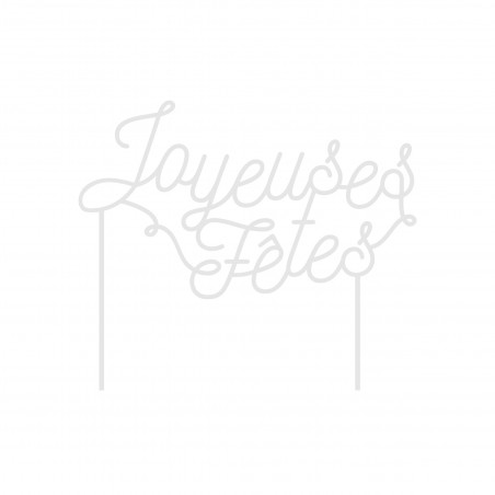 Cake topper déco gâteau Joyeuses fêtes blanc