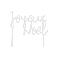 Cake topper déco gâteau Joyeux Noël blanc