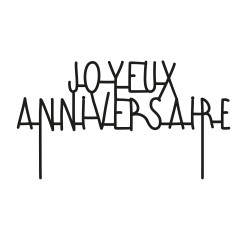 Cake Topper Pour Gateau En Plexiglas Joyeux Anniversaire Milieo