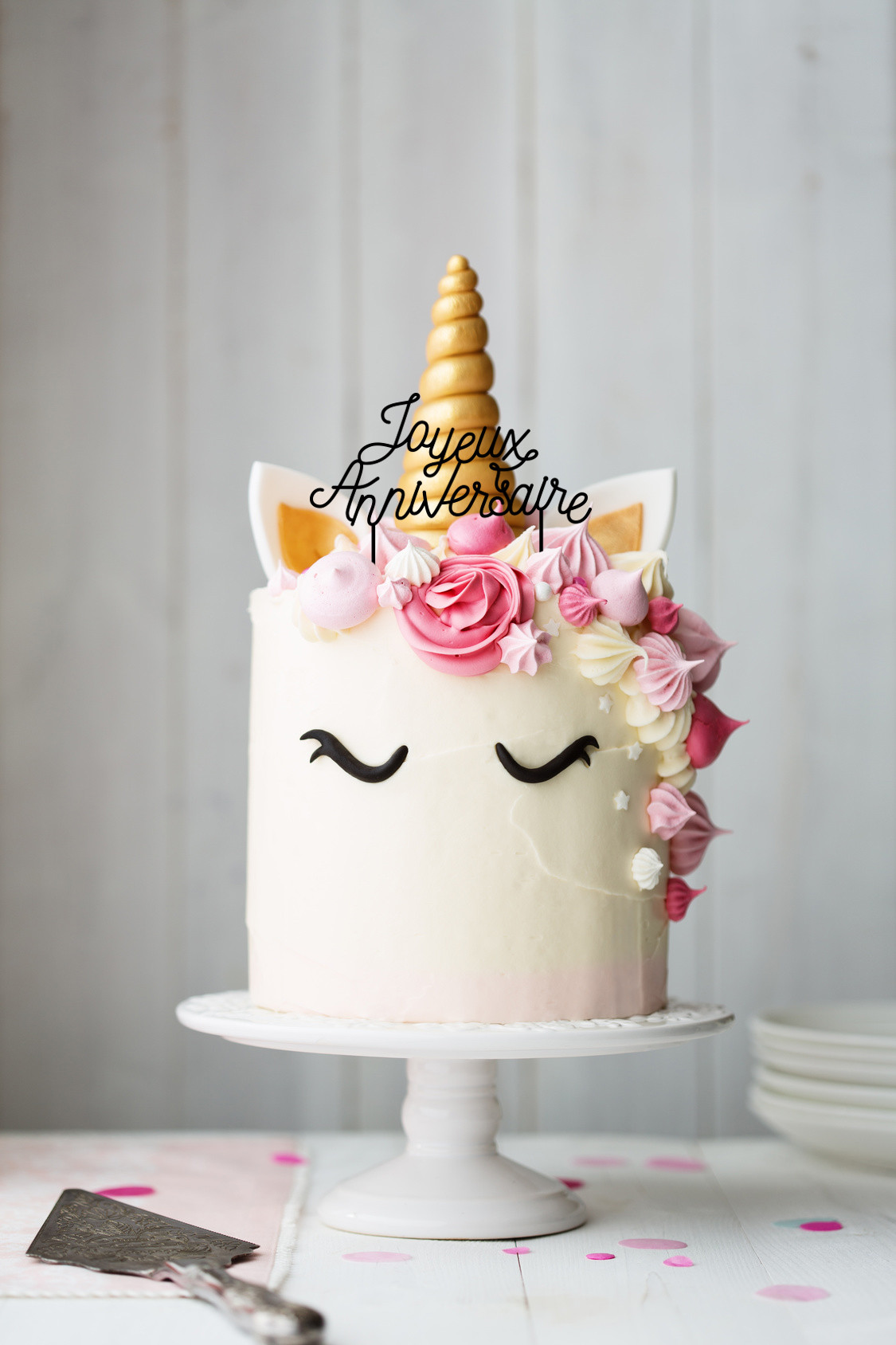 Cake topper plexi joyeux anniversaire made in France