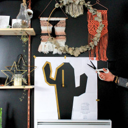 Tuto DIY cactus kit creatif pour masking tape salon maison deco murale