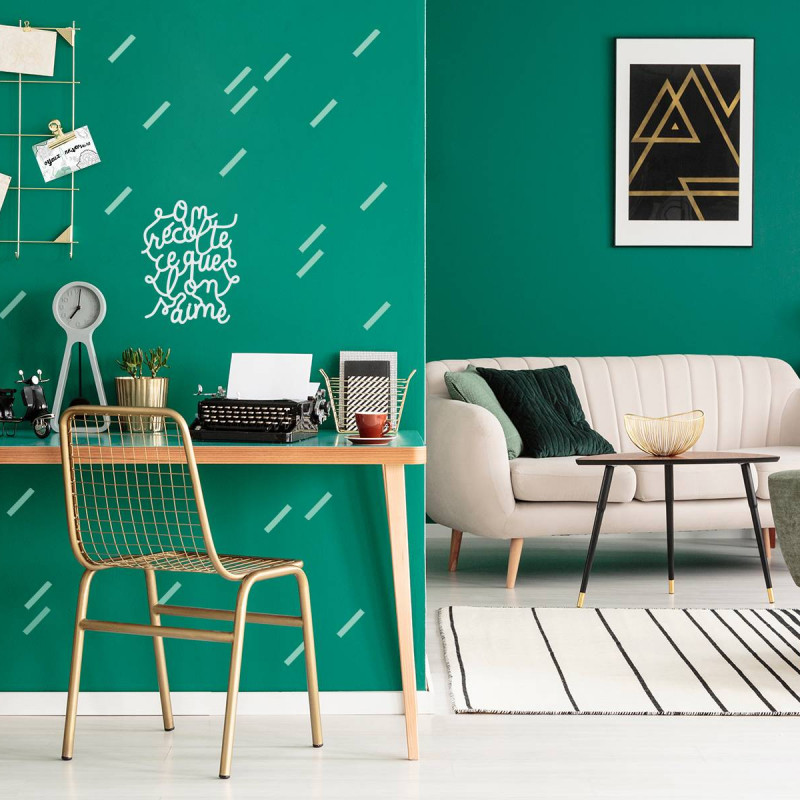 Idée déco mur stickers trait argent