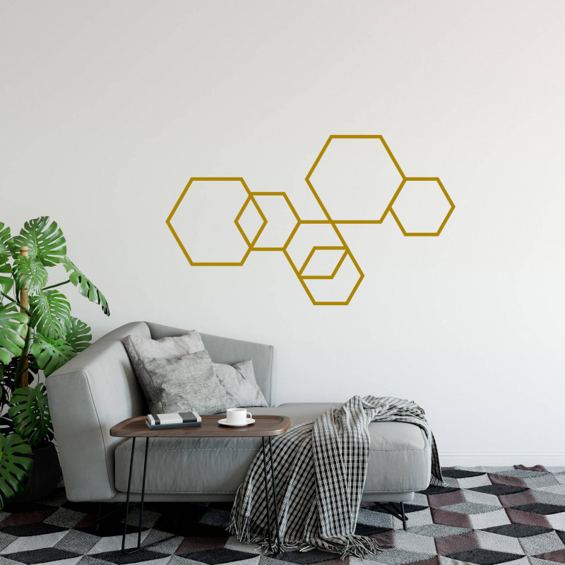 Déco mur masking tape DIY doré Déco mur masking tape DIY doré