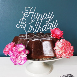 Décoration gâteau blanc cake topper happy birthday
