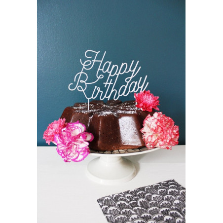 Décoration gâteau blanc cake topper happy birthday