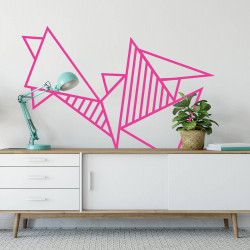 decoration murale tuto diy masking tape salon triangle rose