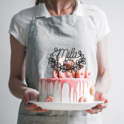 décoration gâteau anniversaire personnalisation prénom mot cake topper noir