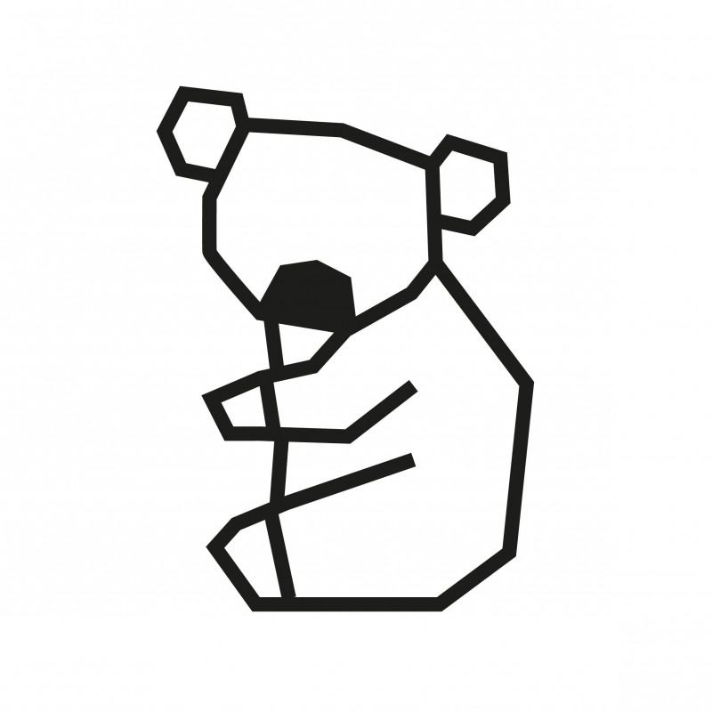 Deco patron DIY koala en masking tape noir Deco patron DIY koala en masking tape noir