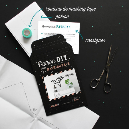 Packaging kit DIY pour masking tape oiseau