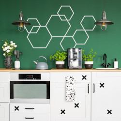 Déco mur diy masking tape hexagones