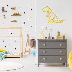 Déco mur diy dinosaure en masking tape jaune