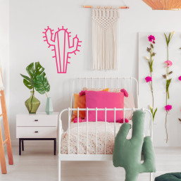 Cactus DIY en masking tape rose, décoration murale avec kit MilieO