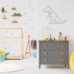 Stickers petits triangles déco mur chambre enfant argent et jaune