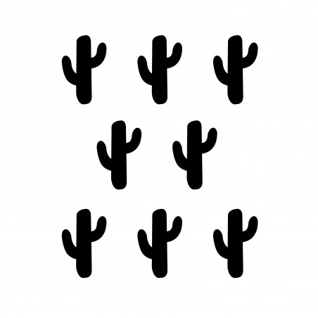 Stickers deco mur cactus noir